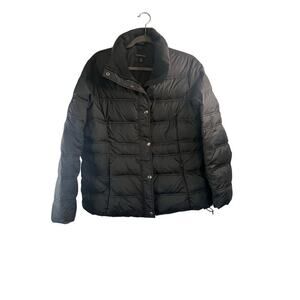 Lands End Black Womens Puffer Jacket Size Petite Large